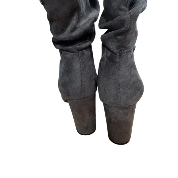 BeBE Charcoal Gray Suede Heeled Boots- like NEW - worn once-Size 8 - Picture 2 of 11